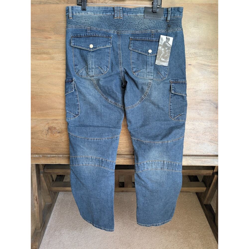 NWT Winx Wheels Motorcycle Riding Jeans Mens 2XL Blue Denim Dark Wash Utility - Picture 4 of 4